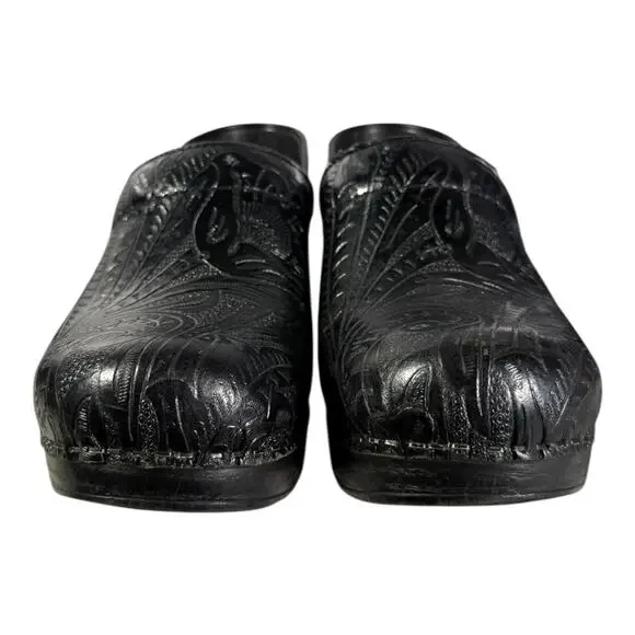 Dansko Professional Black Embossed Leather Clogs Women’s EU 39 US 8.5–9 - Picture 3 of 9